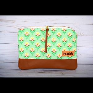 Genuine leather tulip clutch